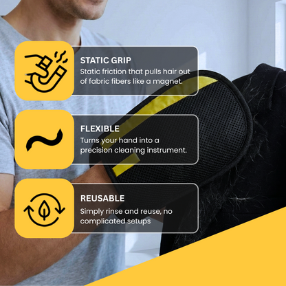 ⚡ Reusable Pet Hair Remover for Furniture, Car & Clothes | Pet Magic Grooming Glove